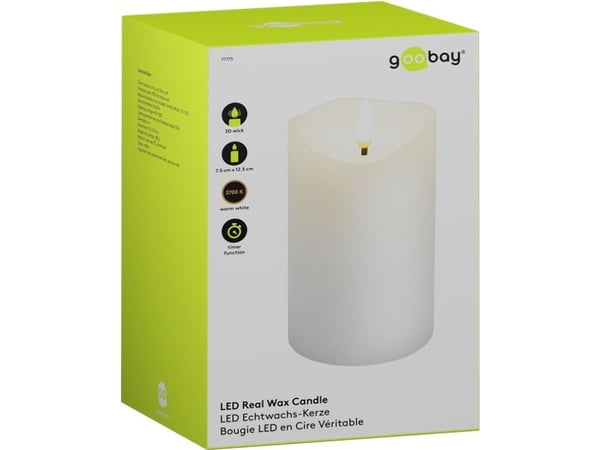 Goobay 77775, Dekorativ lysfigur, Hvit, Polykarbonat (PC), Glass, IP20, Lys, LED