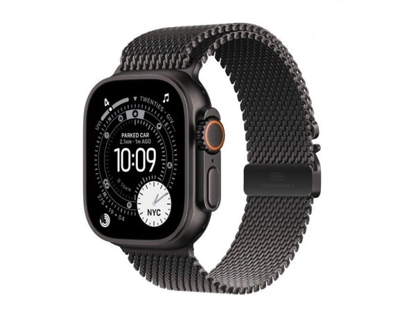 Apple Watch Ultra 3 GPS + Cellular 49mm Black Titanium Case with Black Titanium Milanese Loop - Small