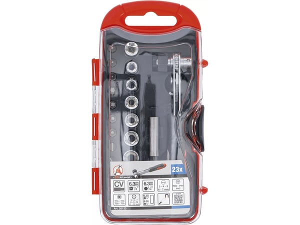 BGS technic Bit / Socket Set, Kromvanadiumstål, 380 mm, 380 g