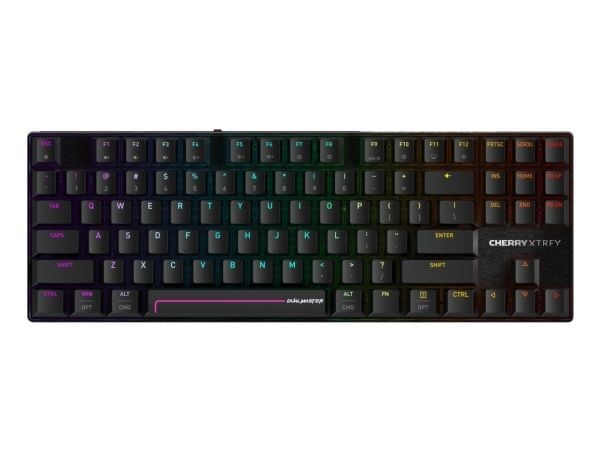 CHERRY MX 8.2 Pro TMR Wireless, Ledning & Trådløs, USB + RF Wireless + Bluetooth, Magnetic-mechanical key switch, QWERTY, RGB LED, Svart