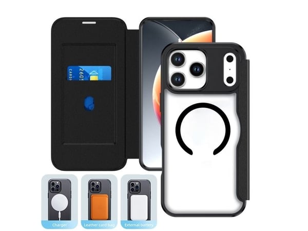 4smarts 541777, Flip case, Apple, iPhone 17 Pro Max, 17,5 cm (6.9"), Svart