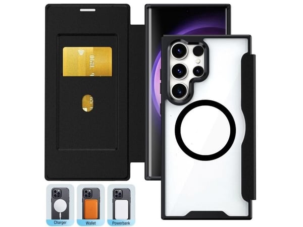 4smarts 541778, Flip case, Samsung, Galaxy S26, 16 cm (6.3"), Svart, Gjennomsiktig