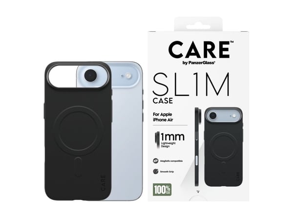 CARE by PanzerGlass SL1M - Baksidedeksel for mobiltelefon - polykarbonat (PC) - svart - for Apple iPhone Air
