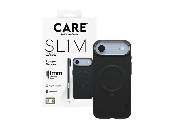CARE by PanzerGlass SL1M - Baksidedeksel for mobiltelefon - polykarbonat (PC) - svart - for Apple iPhone Air