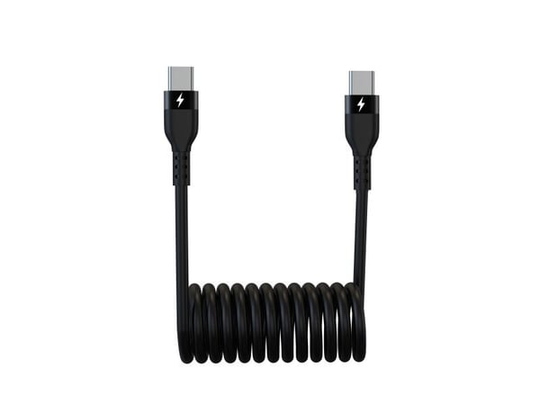 Sinox USB C spiralkabel 1 m svart