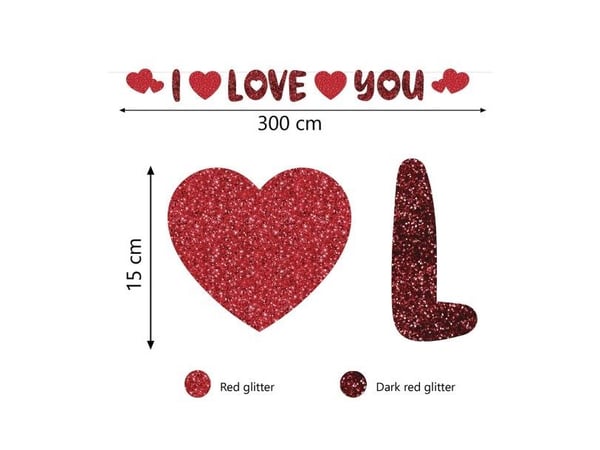 I Love You-banner, 3 m