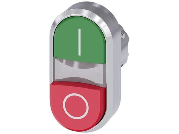 Siemens 3SU10513BB420AK0 3SU1051-3BB42-0AK0 dubbeltryckknapp (B x H) 29,9 x 57,9 mm IP66, IP67, IP69/IP69K, 1 st