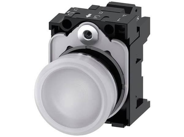 Siemens 3SU1152-6AA60-3AA0, Valkoinen, IP67, IP69K, 56 g, 110 mm, 50 mm, 30 mm