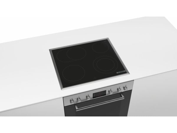 Bosch HEF113BB0 + NKN645GA2E, Keramisk, 4 zone(s), Glass-keramikk, Sort, Berøringskontroll, 58,3 cm