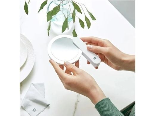 Zwilling 10x Magnification Rechargeable LED Cosmetic Mirror with 360° Rotating Handle White