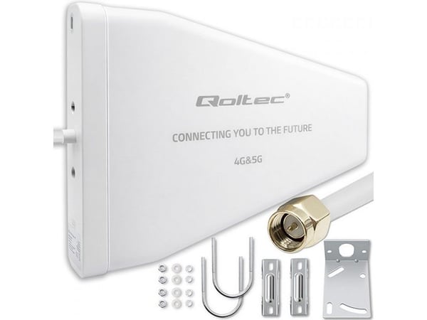 Qoltec - Antenne - mobiltelefon, IoT - 9 dBi - direksjonal - ekstern montering, mast, utendørs, brakettfeste