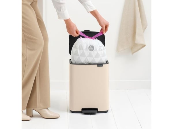 Brabantia Bo Pedal Bin, 12 l, Rektangulær, Stål, Beige, Pedal, 292 mm