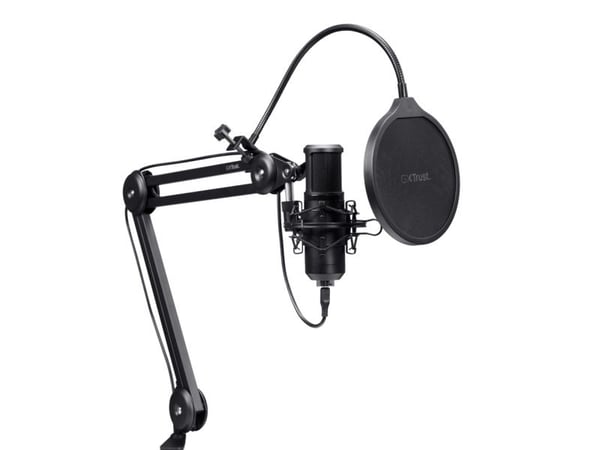 Trust GXT 270 Emita II+, Podcast-mikrofon, Kondensator, Koblet med ledninger (ikke trådløs), USB, Svart, Metall