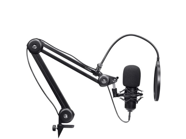 Trust GXT 270 Emita II+, Podcast-mikrofon, Kondensator, Koblet med ledninger (ikke trådløs), USB, Svart, Metall