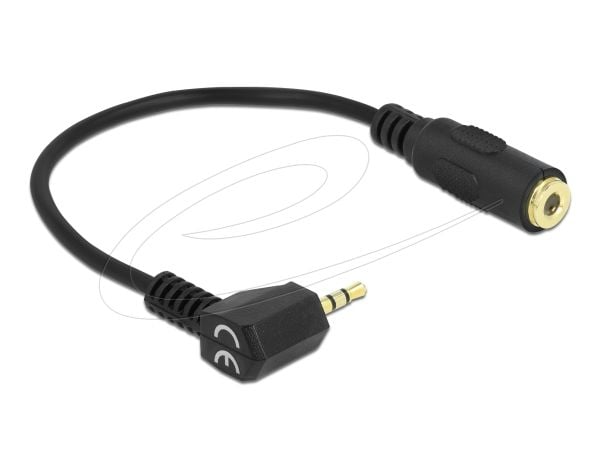 Delock - Hodetelefonadapter - 4-polsminijakk hunn til stereomikrojakk hann vinklet - 17 cm - svart