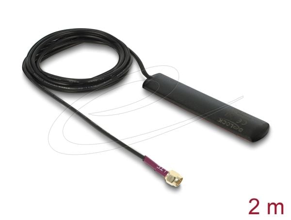 Delock GSM UMTS LTE WLAN - Antenne - Smart Home - 2 dBi - rundtstrålende - innendørs - svart