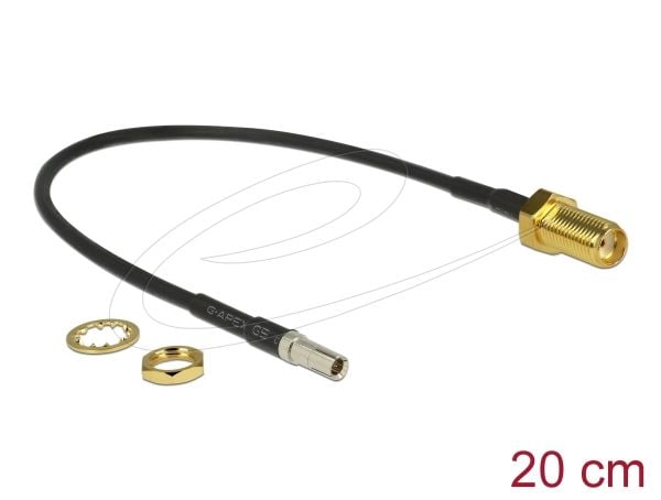 DeLOCK - Antennekabel - SMA (S) til TS-9 (S) - 20 cm - Coax - RG-174 - Svart