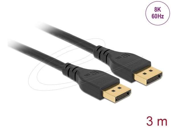 DeLOCK 85911, 3 m, DisplayPort, DisplayPort, Uros, Uros, 7680 x 4320 pikseliä