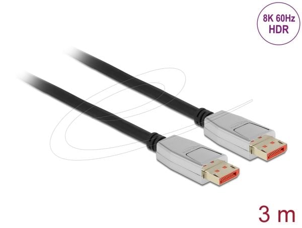 Delock - DisplayPort-kabel - DisplayPort (M) til DisplayPort (M) - DisplayPort 1.4 - 3.0m - støtter 8K UHD (7680 x 4320) - svart (87042)