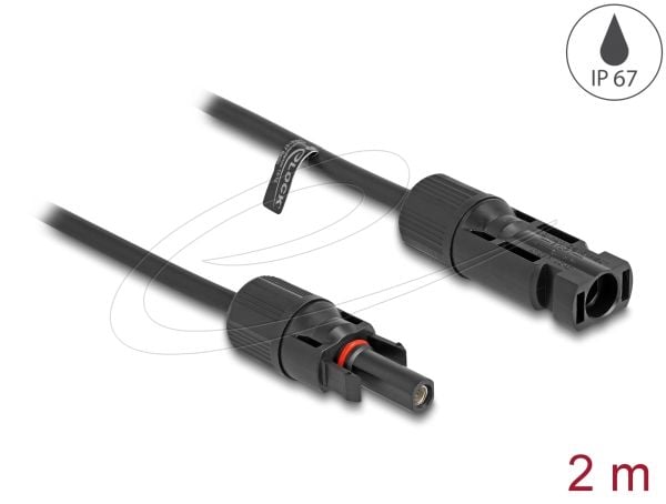 Delock - Solar cable - DL4 (hann) til DL4 (hunn) - 2 m - snap-in - svart