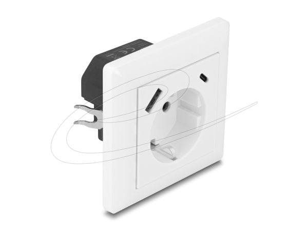 DeLOCK 11489, CEE 7/3 + USB, Valkoinen, Muovi, 250 V, 16 A, 4000 W