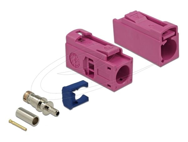 Delock FAKRA H jack 25 mm (long) for crimping - Modulinnlegg - FAKRA H - røsslyngfiolett, RAL 4003