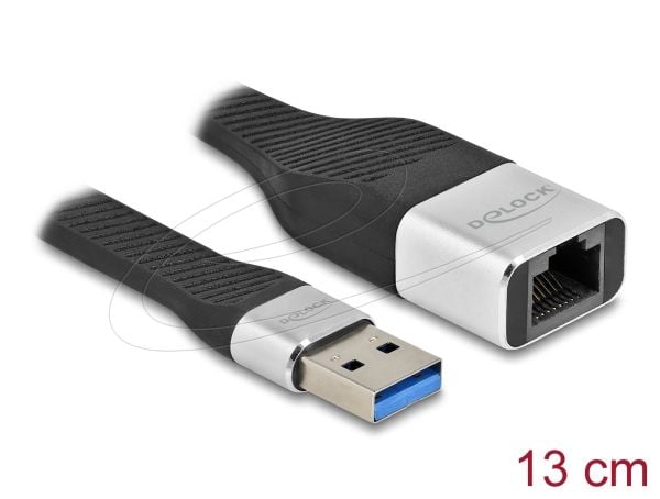 Delock - Nettverksadapter - USB 3.2 Gen 1 - Gigabit Ethernet - sølv, svart