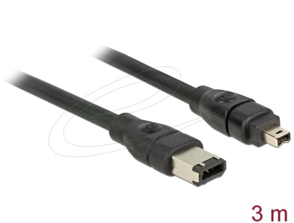 Delock - IEEE 1394-kabel - 6 pin FireWire (hann) til 4 pin FireWire (hann) - 3 m