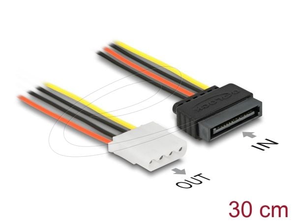 Delock - Strømadapter - 4-pin intern strøm (hunn) til SATA-strøm (hann) - 30 cm