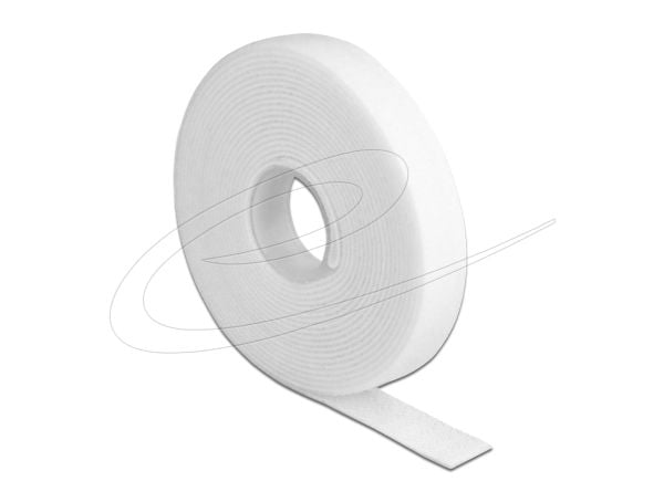 DeLOCK 18376, Hook & loop cable tie, Valkoinen, 3 m, 13 mm, 1 kpl