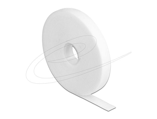 DeLOCK 18377, Hook & loop cable tie, Valkoinen, 5 m, 13 mm, 1 kpl