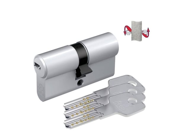 BASI BM5200-0035, Europrofilsylinder, Kromfarge, 3 stykker, 350 g, 1,5 cm