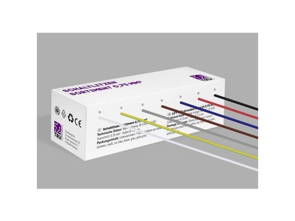 TRU COMPONENTS TC-12112364 Johdin 0,75 mm² Musta, Valkoinen, Punainen, Sininen, Ruskea, Harmaa, Keltainen, Vihreä 1 setti
