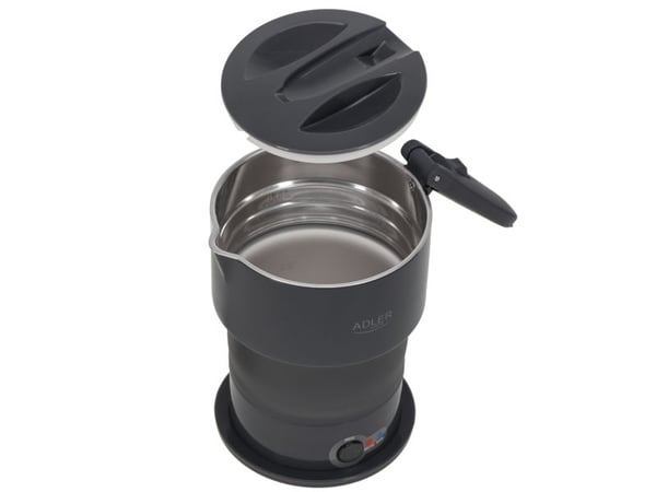 Adler Silicon Reisekjele | 1377 e.Kr. | Reisekjele | 600W | 0,6L | Silisium | Grå