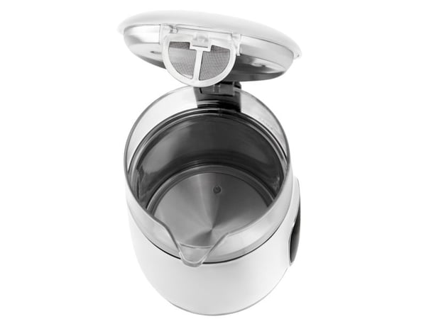Adler AD 1305WS, 1,7 l, 2200 W, Gjennomsiktig, Hvit, Sølv, Glass, Plast, Justerbar termostat, Vannivåindikator