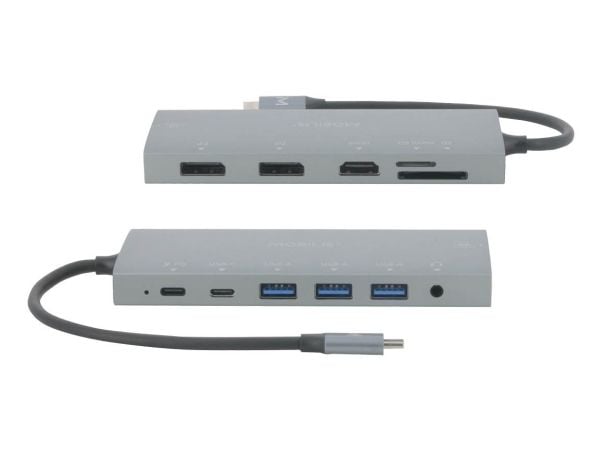 Mobilis - Dokkingstasjon - for bærbar, smarttelefon - USB-C 3.1 - HDMI, 2 x DP - 1GbE