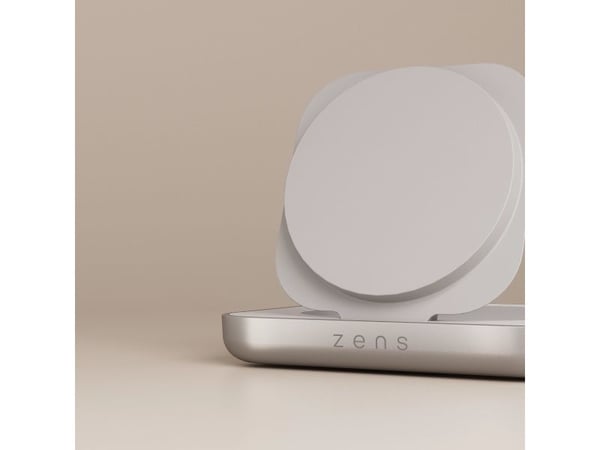ZENS Nightstand Charger - Trådløst ladestativ - magnetisk + AC-strømadapter - 15 watt - hvit