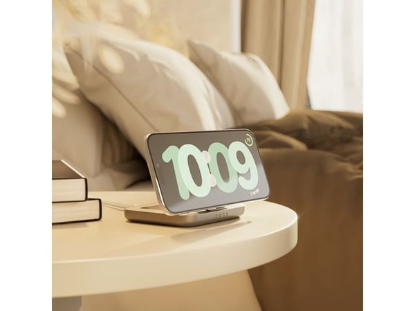 ZENS Nightstand Charger - Trådløst ladestativ - magnetisk + AC-strømadapter - 15 watt - hvit