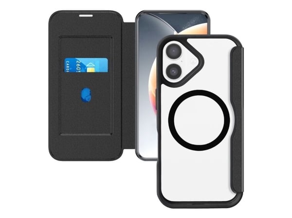 4smarts Urban Pro, Avattava kotelo, Apple, iPhone 17, 16 cm (6.3"), musta, Läpinäkyvä