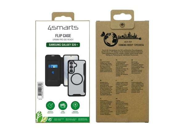 4smarts Urban Pro, Flip case, Samsung, Galaxy S26+, 17 cm (6.7"), Svart