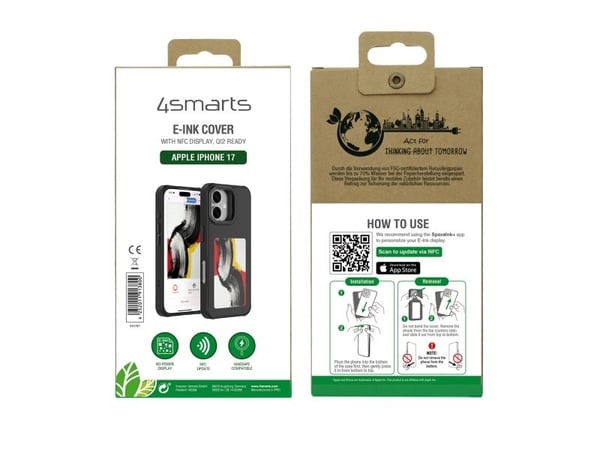 4smarts E-Ink, Suojus, Apple, iPhone 17, 16 cm (6.3"), musta
