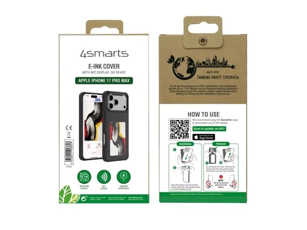 4smarts E-Ink, Etui, Apple, iPhone 17 Pro Max, 17,5 cm (6.9"), Svart