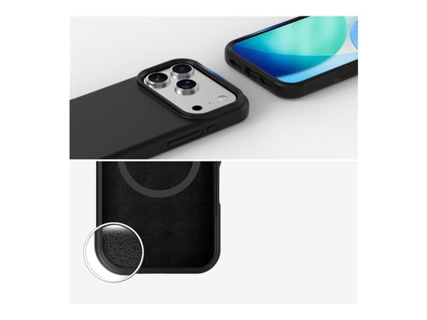 4smarts Cupertino - Baksidedeksel for mobiltelefon - MagSafe-samsvar - silikon - svart - for Apple iPhone 17 Pro