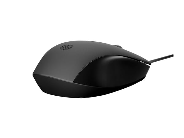 HP 150 - Mus - höger- och vänsterhänta - optisk - kabelansluten - USB - svart - för HP 21, 22, 24, 27; Laptop 14, 15, 17; Pavilion 24, 27, 32, TP01...