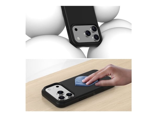 4smarts Cupertino - Baksidedeksel for mobiltelefon - MagSafe-samsvar - silikon - svart - for Apple iPhone 17 Pro