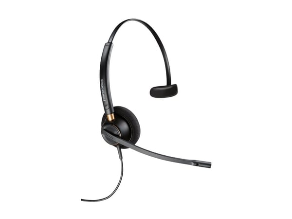 HP Poly EncorePro HW510 - EncorePro 500 series - hodesett - on-ear - kablet - 3,5 mm jakk - svart - Certified for Skype for Business, UC-sertifisert