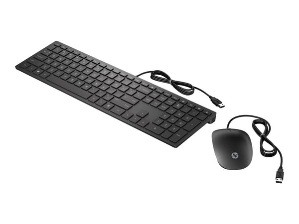 HP Pavilion 400 - Tastatur- og mussett - USB - Fransk - kullsort