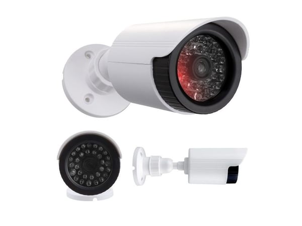 Dummy hornkamera, IR LED, hvit, strømforsyning 2xAA (ikke inkludert), ABS, IR1800 W Dummy hornkamera, IR LED, hvit, strømforsyning 2xAA (ikke inkludert), ABS, IR1800 W