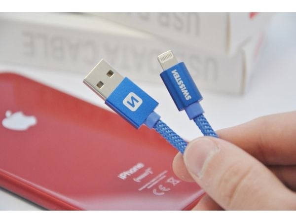 Swissten 71523308, 2 m, Lightning, USB A, urosliitin, urosliitin, sininen