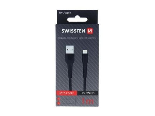 Swissten Basic snabbladdning 3A Lightning (MD818ZM/A) data- och laddningskabel 1m Svart